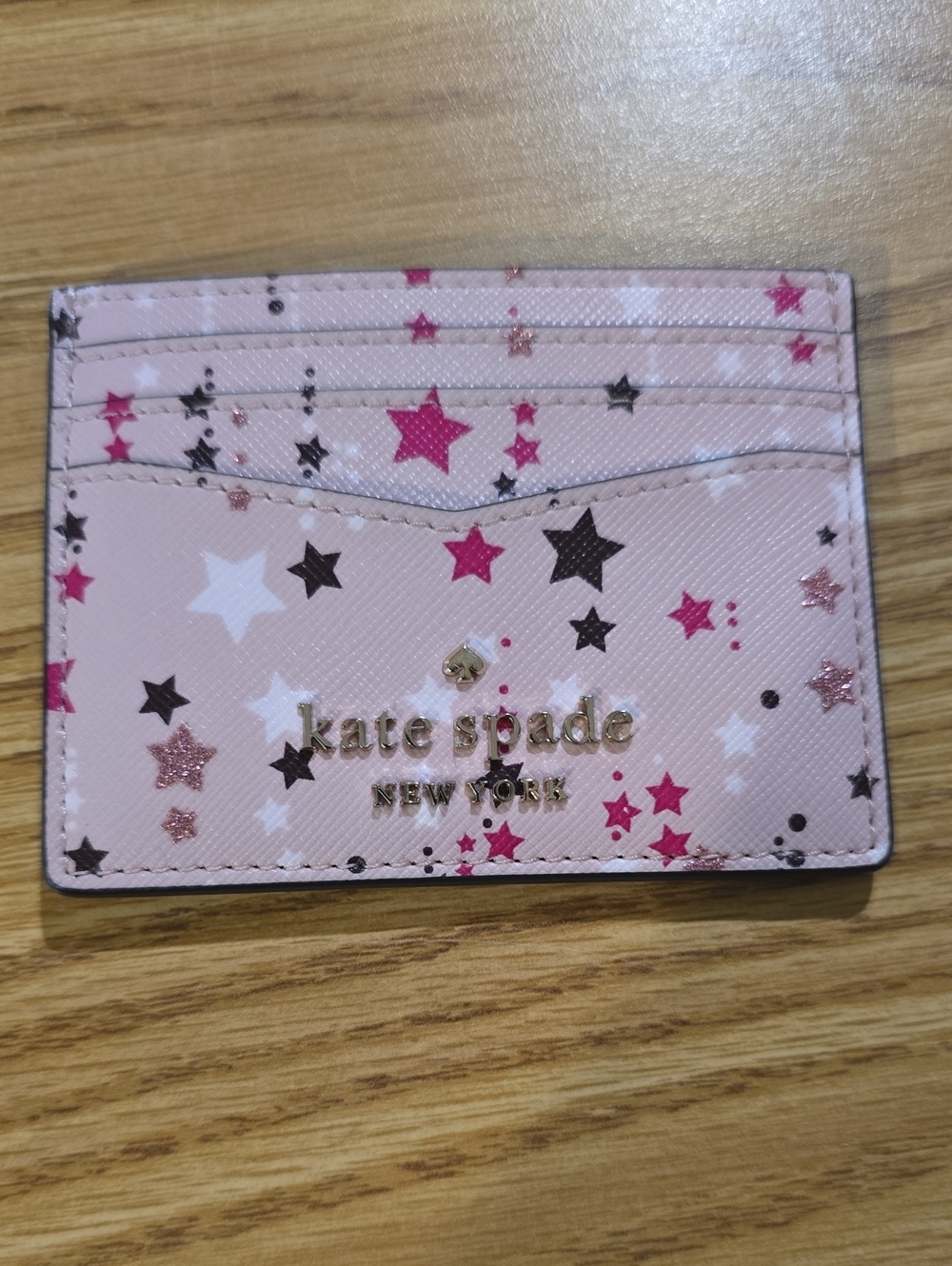 kate Spade Pink Twinkle Star Slim card holder
